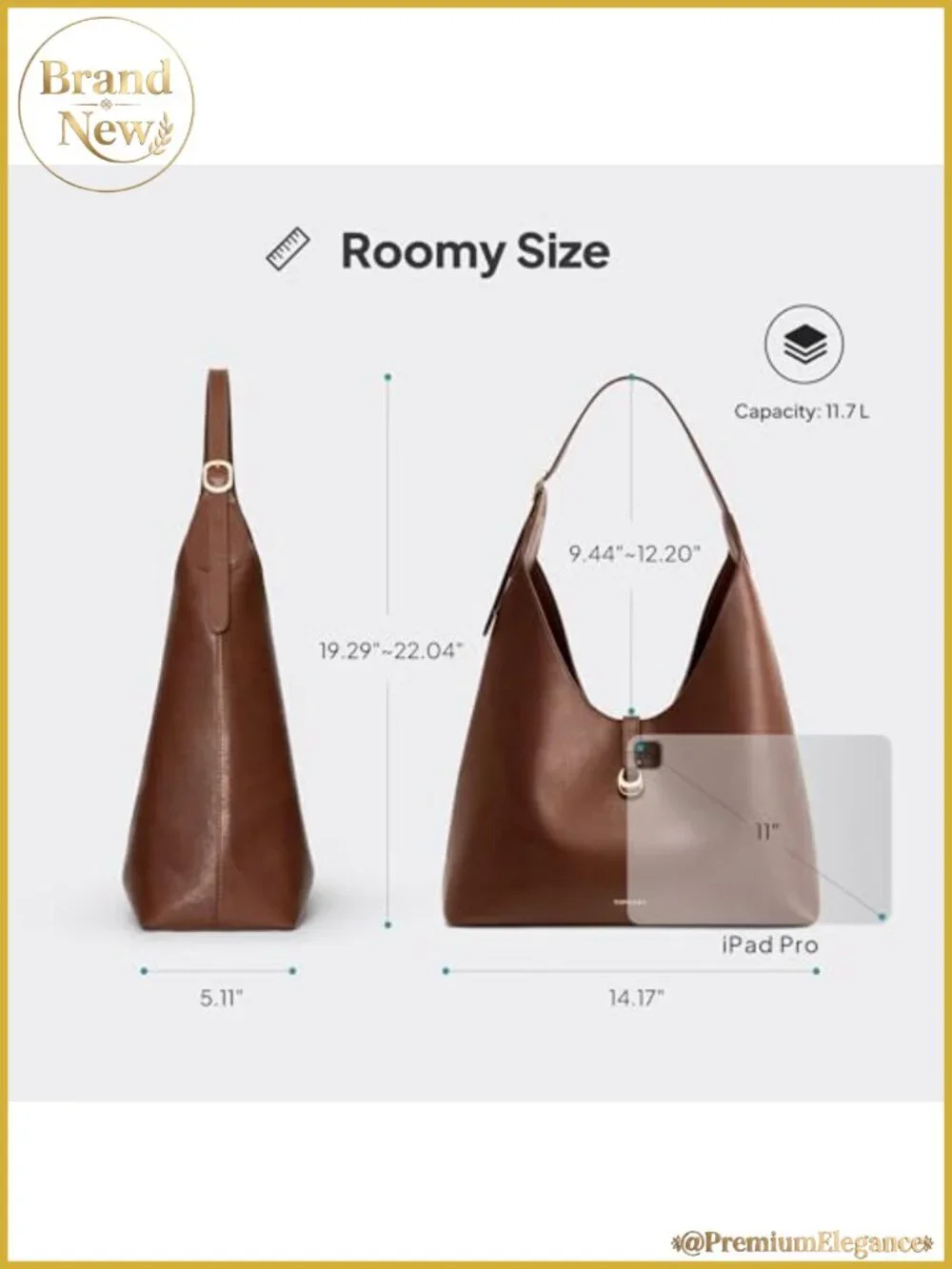 Large Slouchy Hobo Bag for Women PU Leather Shoulder Tote with Wallet